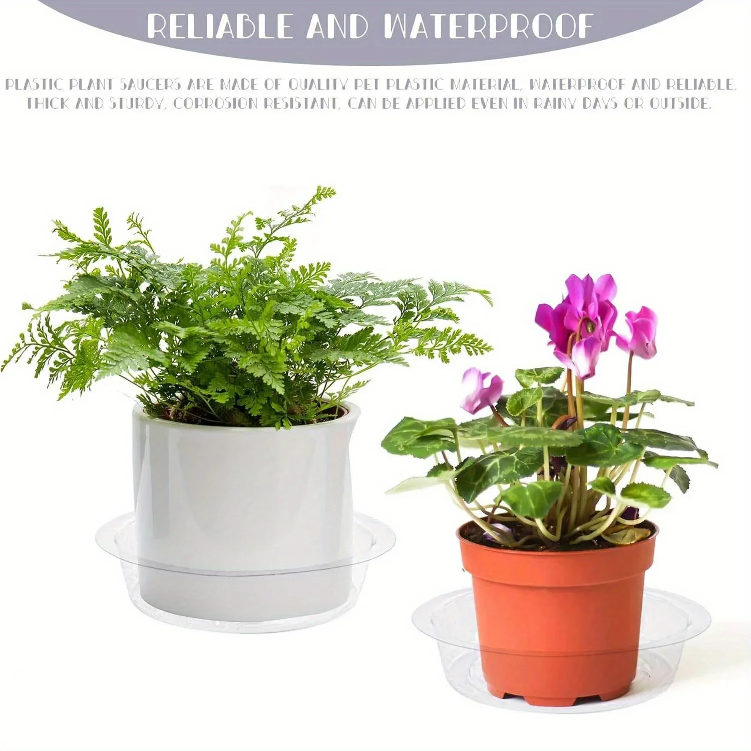 20/30/50Pc Clear Plastic Plant Saucers, Durable Water Drip Trays Plates For Indoor Outdoor Garden Flower Lawn Gardening Supplies