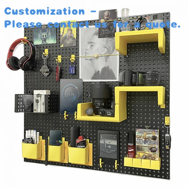 

custom.Kainice Supermarket Metal Display Pegboard Display Racks Shelf Stagger Perforated Sheets Kitchen Home