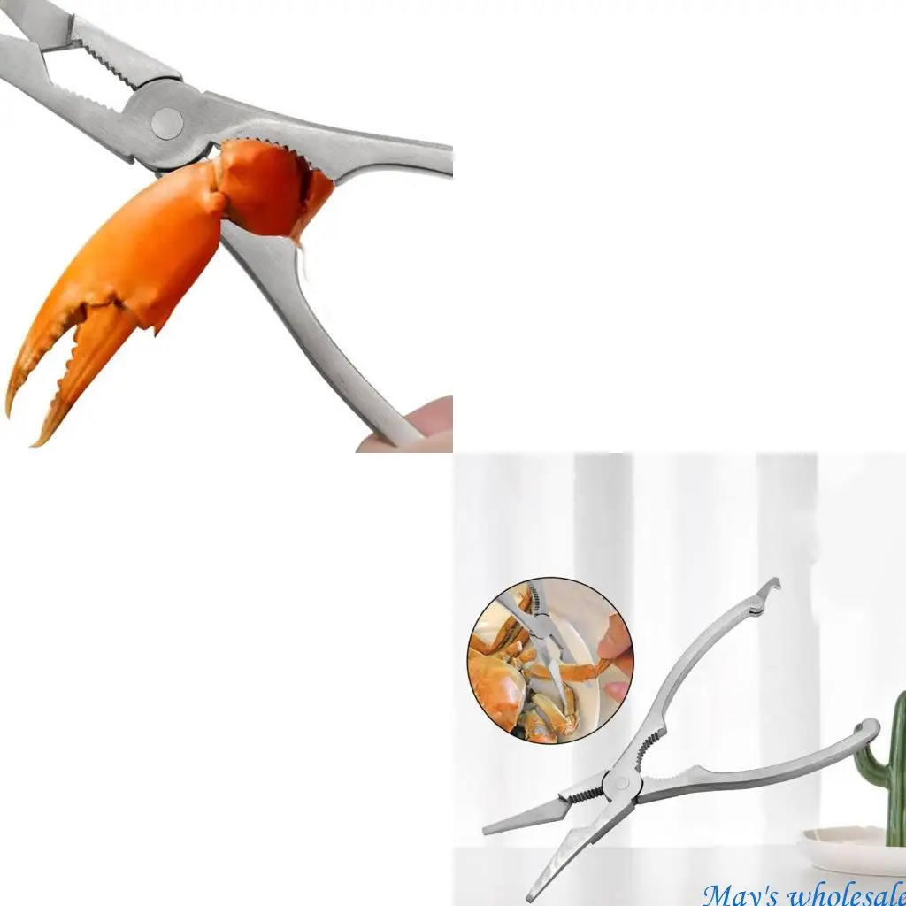 

Stainless Steel Lobster Crackers Scissors Seafood Lobster Leg Scissor Clamp 448A