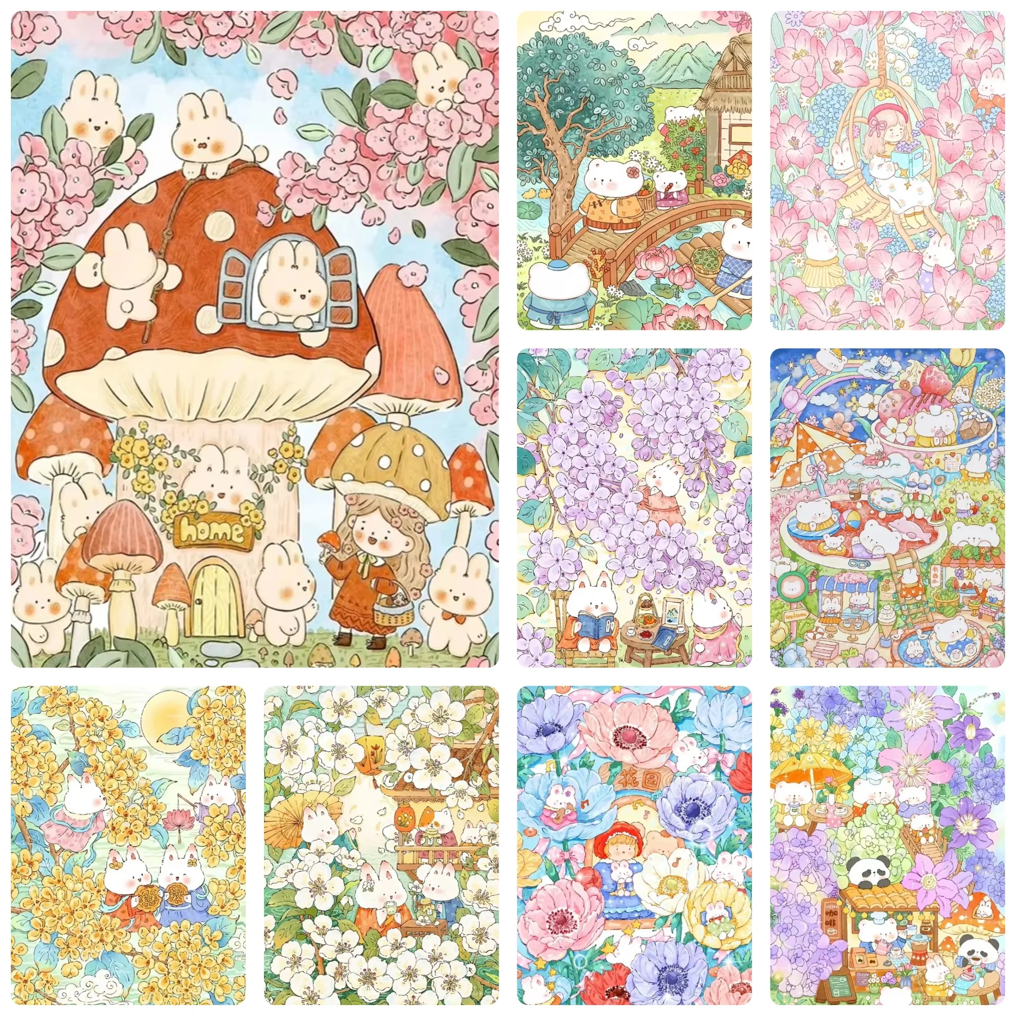 Wallpaper Art And Craft - DIY 5D-Diamantmalerei, fantasievolles Waldmotiv mit Hasen