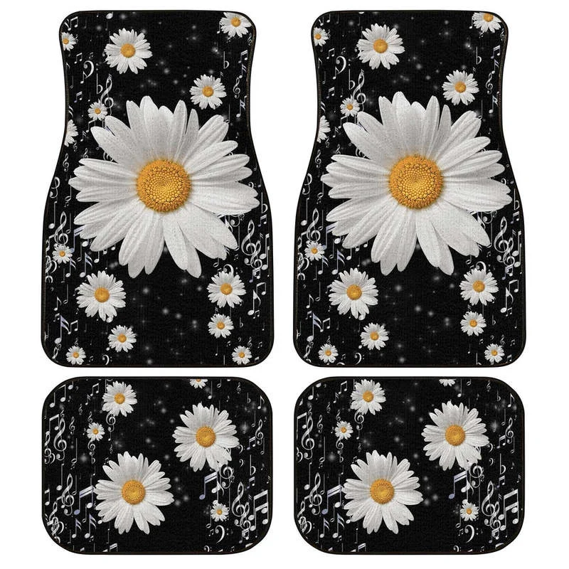 

Note Music Daisy Car Floor Mats Custom Daisy Car Accessories 4PCs Pack