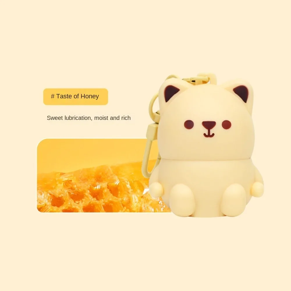 

Cute 3.2ml Fruit Bear Lip Balm Anti Crack Anti-dry Lip Gloss with Keychain Moisturizing Lipstick for Kids