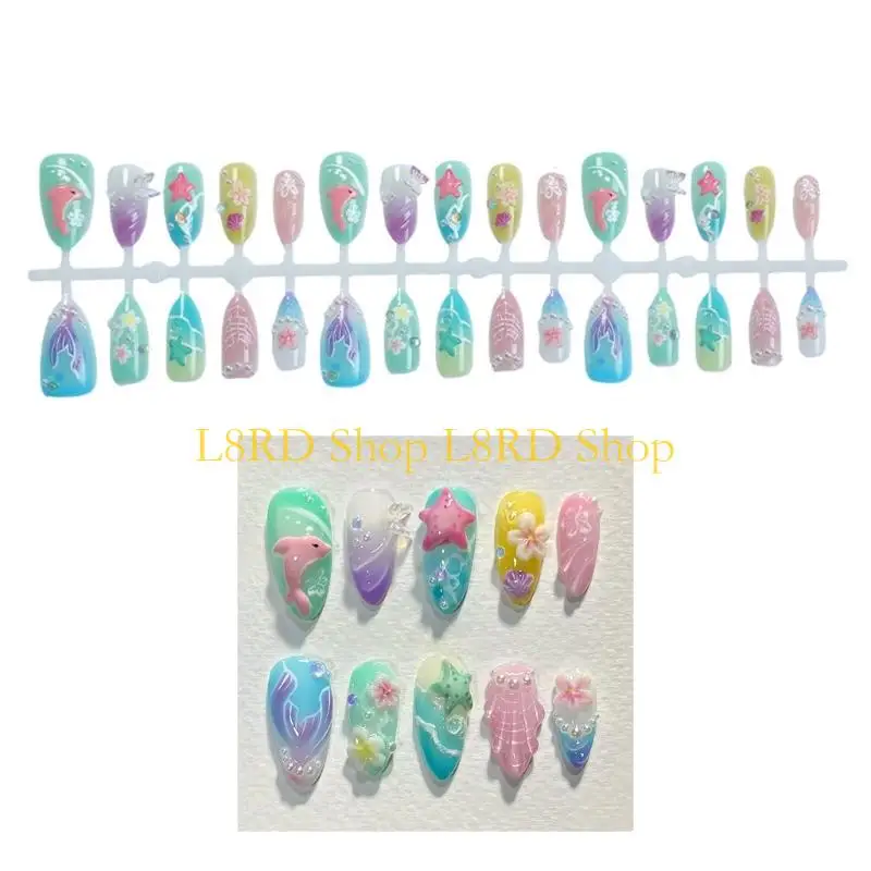 

L8RD False Press on French Tips Fake Glues on Artificial