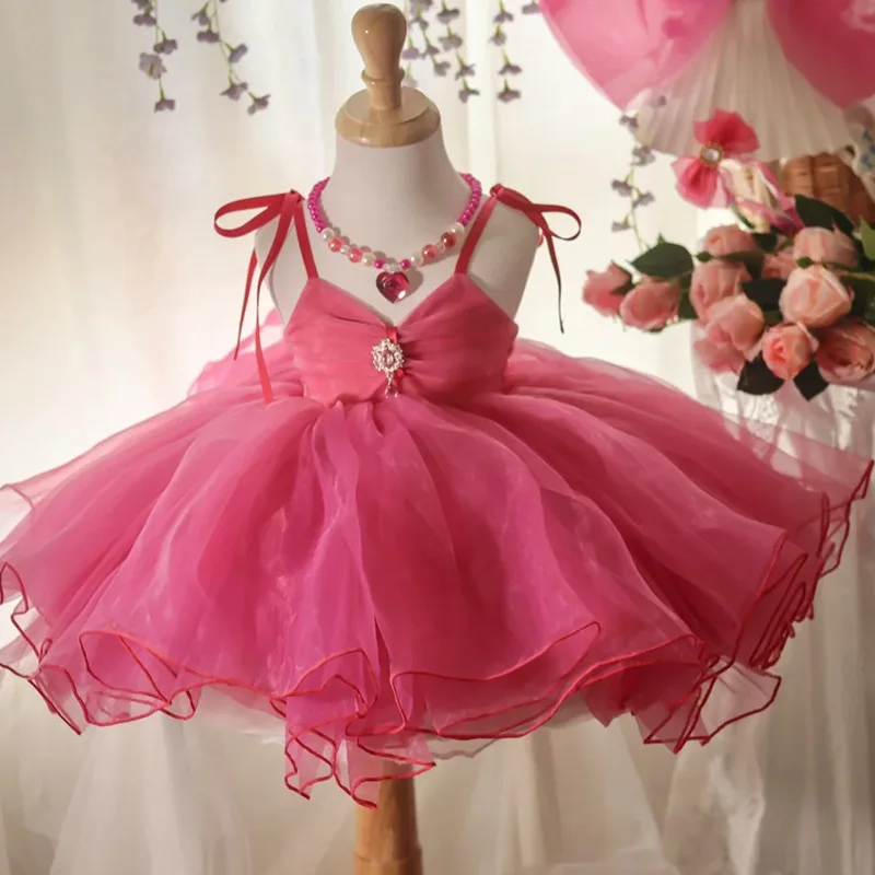 

Flower girl dress girls first birthday princess dress high-end girls little host piano performance clothes foreign style