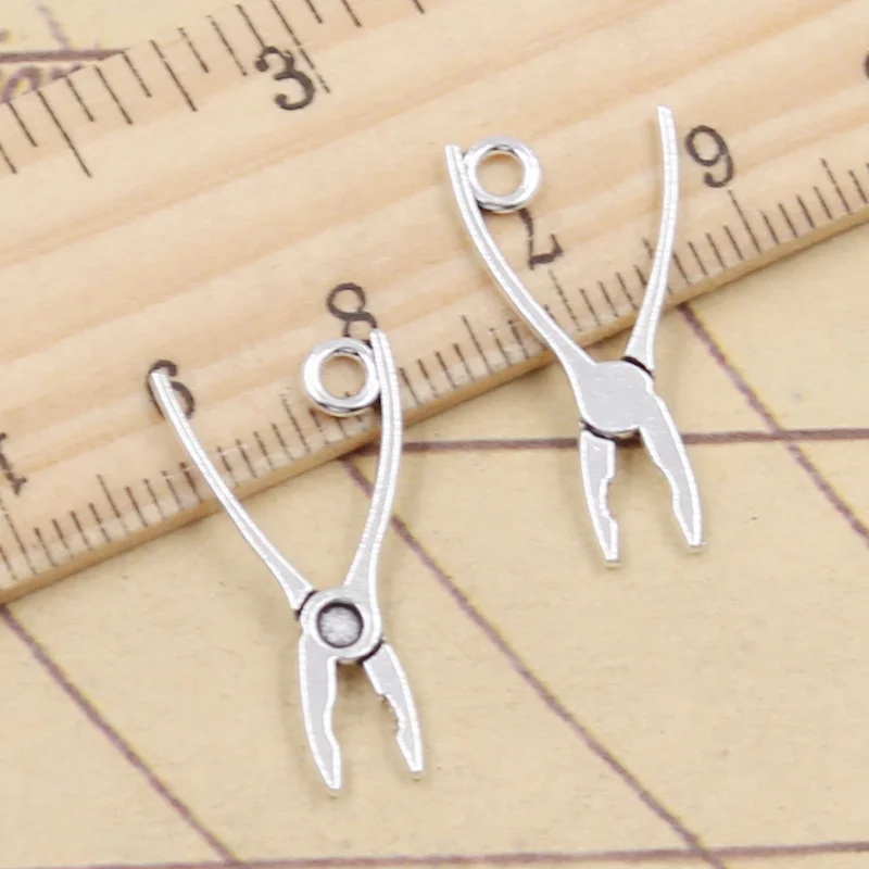 30pcs Charms Tools Vise 24x12mm Tibetan Silver Color Pendants Antique Jewelry Making DIY Handmade Craft