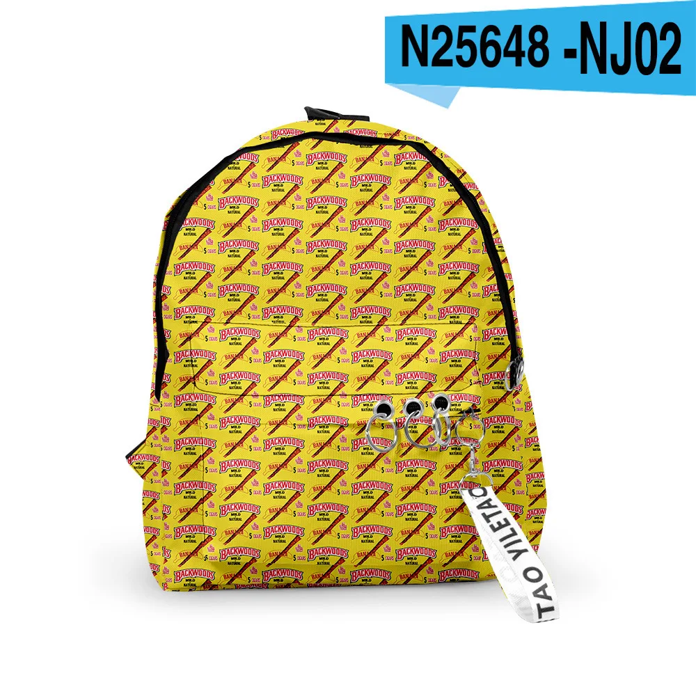 BACKWOODS sigari zaini 3D stampati studenti adolescenti borse da scuola Unisex viaggio impermeabile Oxford chiave accessorio zaino