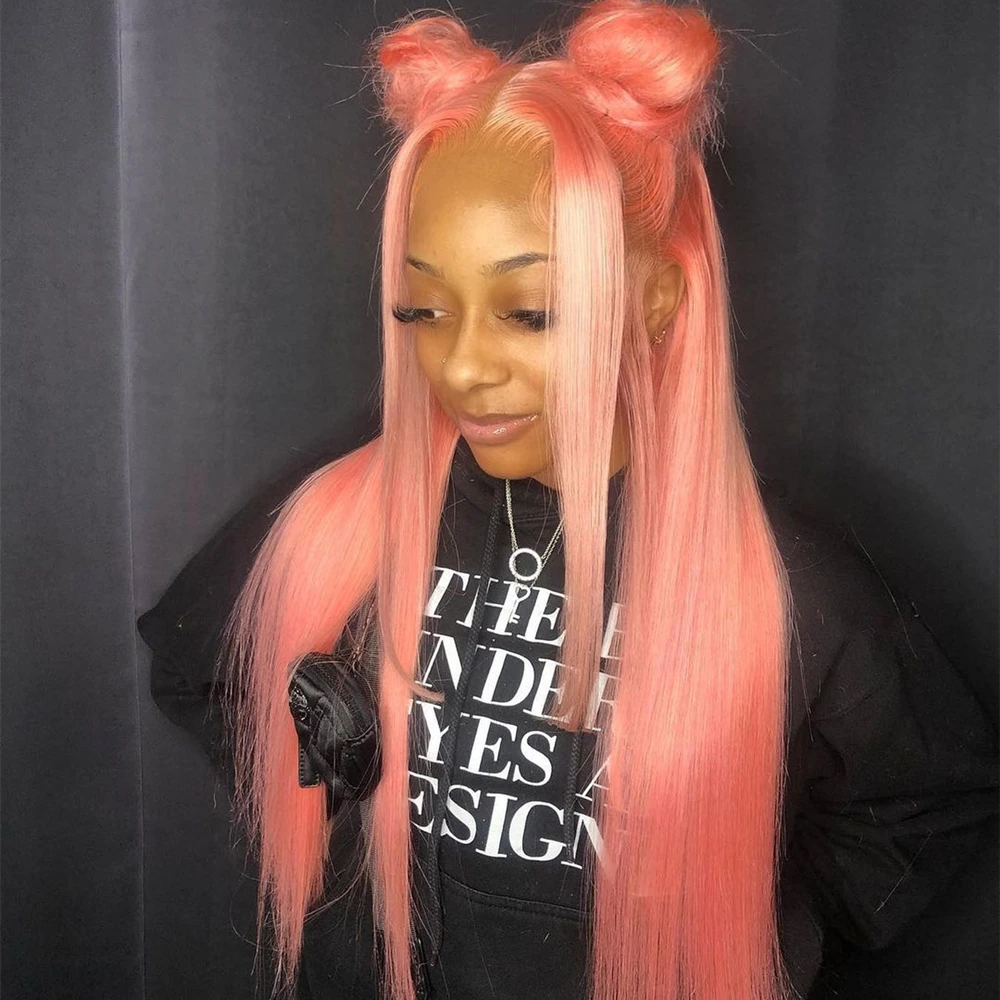 

Прямые цветные парики Bone, розовый парик, кружевной передний парик из натуральных волос, бразильский парик 13x4 13x6 Hd, кружевные фронтальные парики, предварительно выщипанные отбеленные