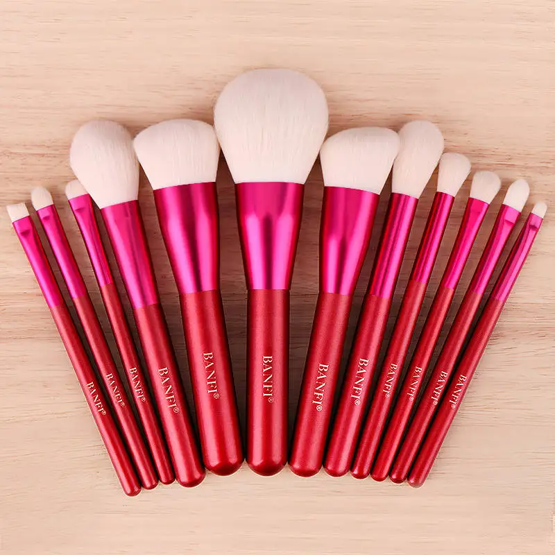 FJER 12PCs/set Makeup Brushes Set Portable Multifunctional Soft Cosmetics Beauty Tool Kit  Pincel Maquiagem