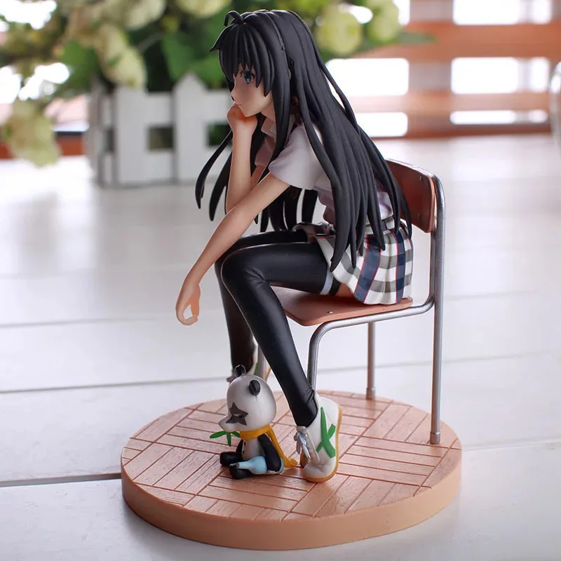 Anime My Teen Romantic Comedy Action Figure Luffy Yukinoshita Yukino Sitting Car Decoration PVC Collect Model Dolls Toys Gift