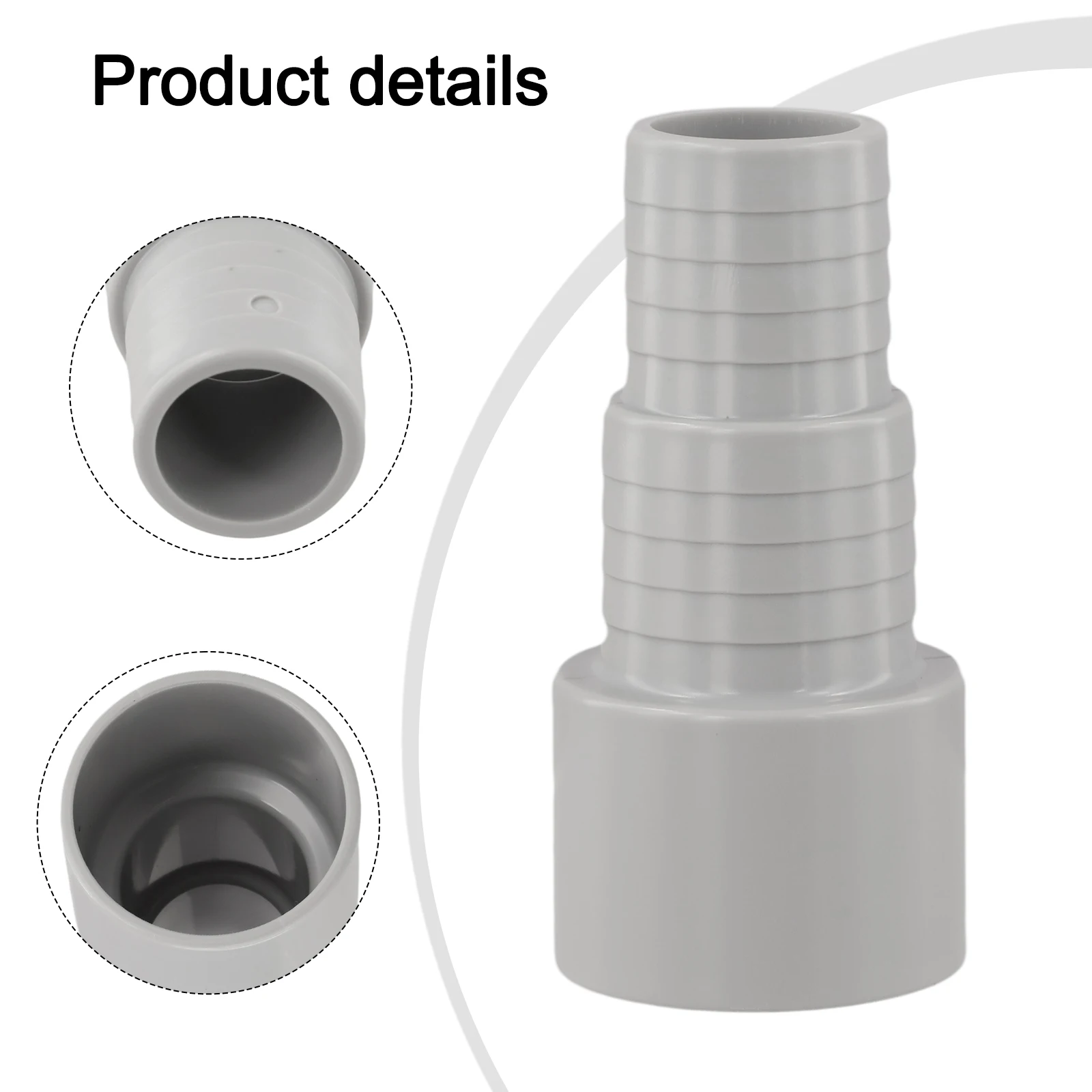 Pool Pump Accessory Adapter with 50 mm Connection and Support for 32 mm and 38 mm Inner Diameter For hoses ABS