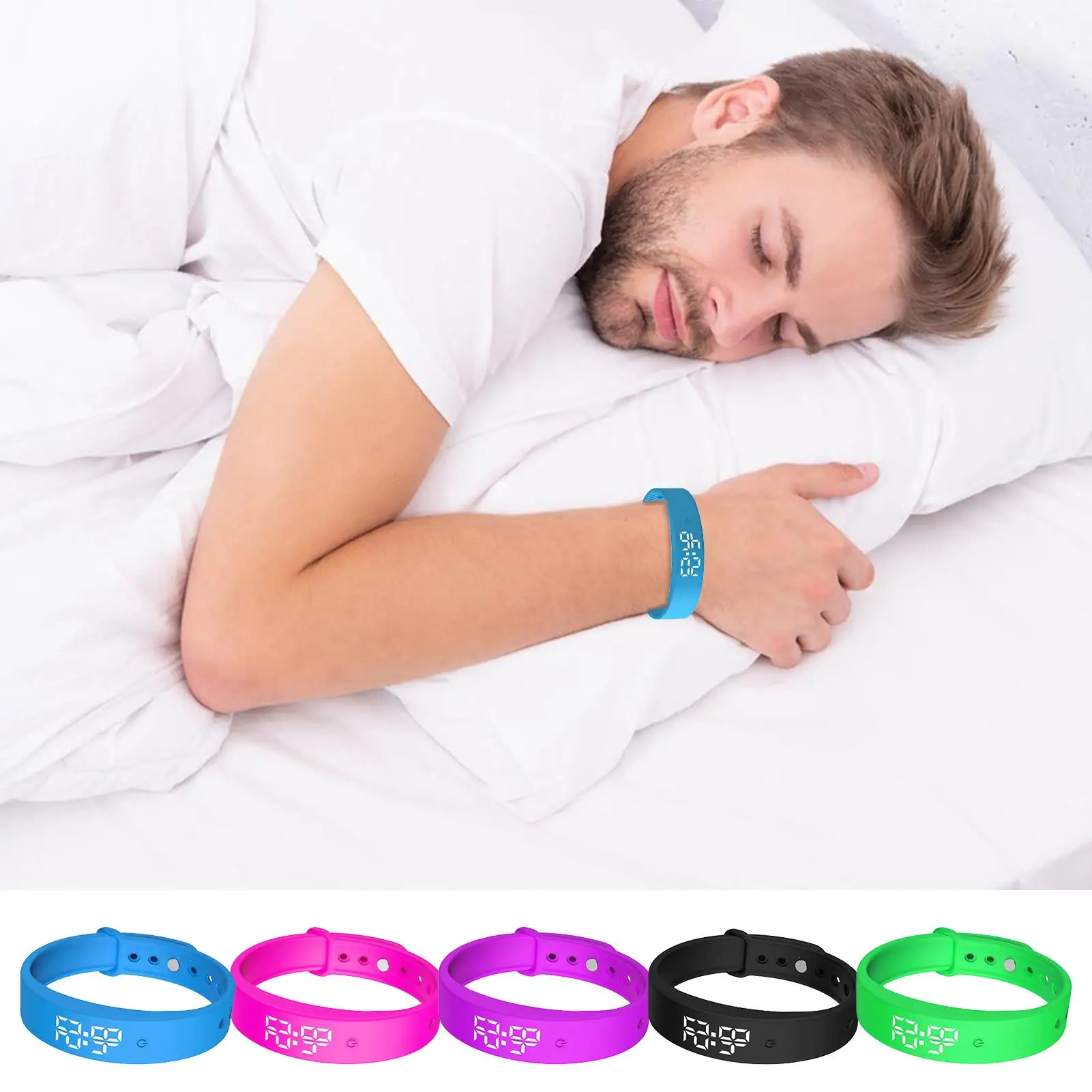 

Silent Alarm Wristband Timer Clock Vibrating Wristband 3 Alarms Daily Organizer Timer for Kids Adults Men Women Teens Elderly