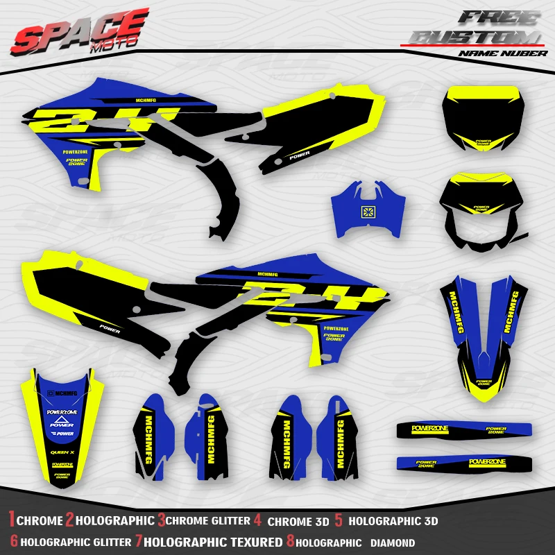 SPACE MOTO Custom Motorcycle Graphics Background Decals Stickers For YAMAHA 19-23 YZF250 18-22YZF450 19-22 WRF450 20-23 WRF250
