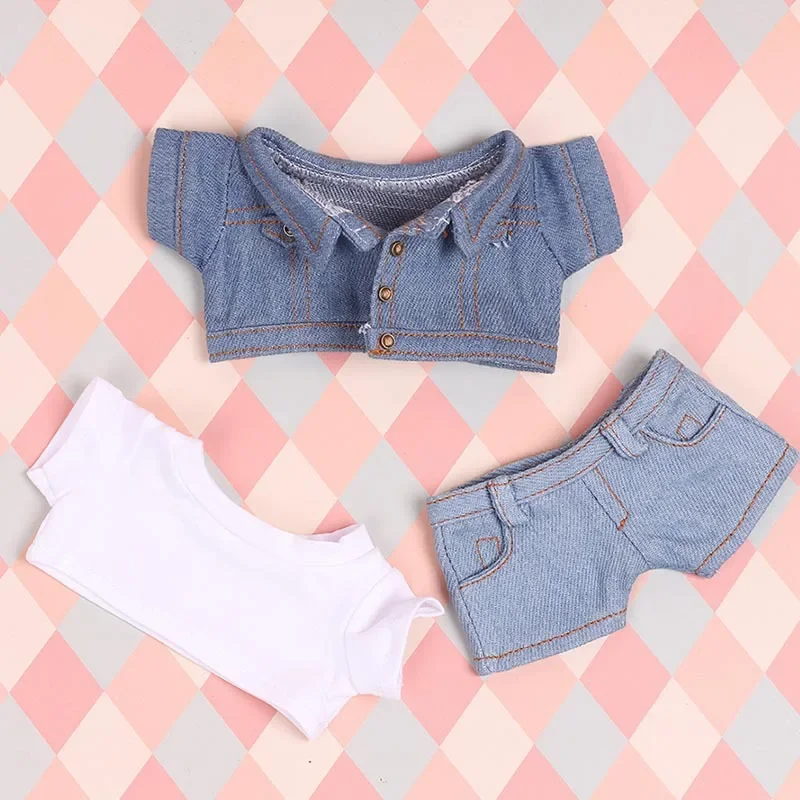 For 15cm 20cm Doll Clothes Outfit Jeans Set Dolls Accessories Changing Dress Play Game Idol Doll Toys in Stock