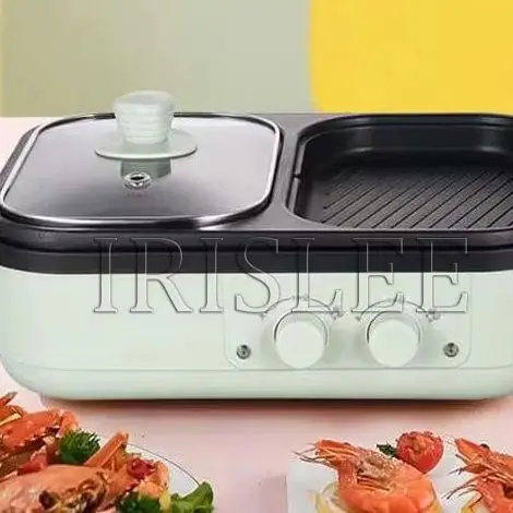 

110vElectric Hot Pot Household Mandarin Duck Multi-Function All-In-One Electric Cooking Cooker 220V Househould Non-Stick Cooking