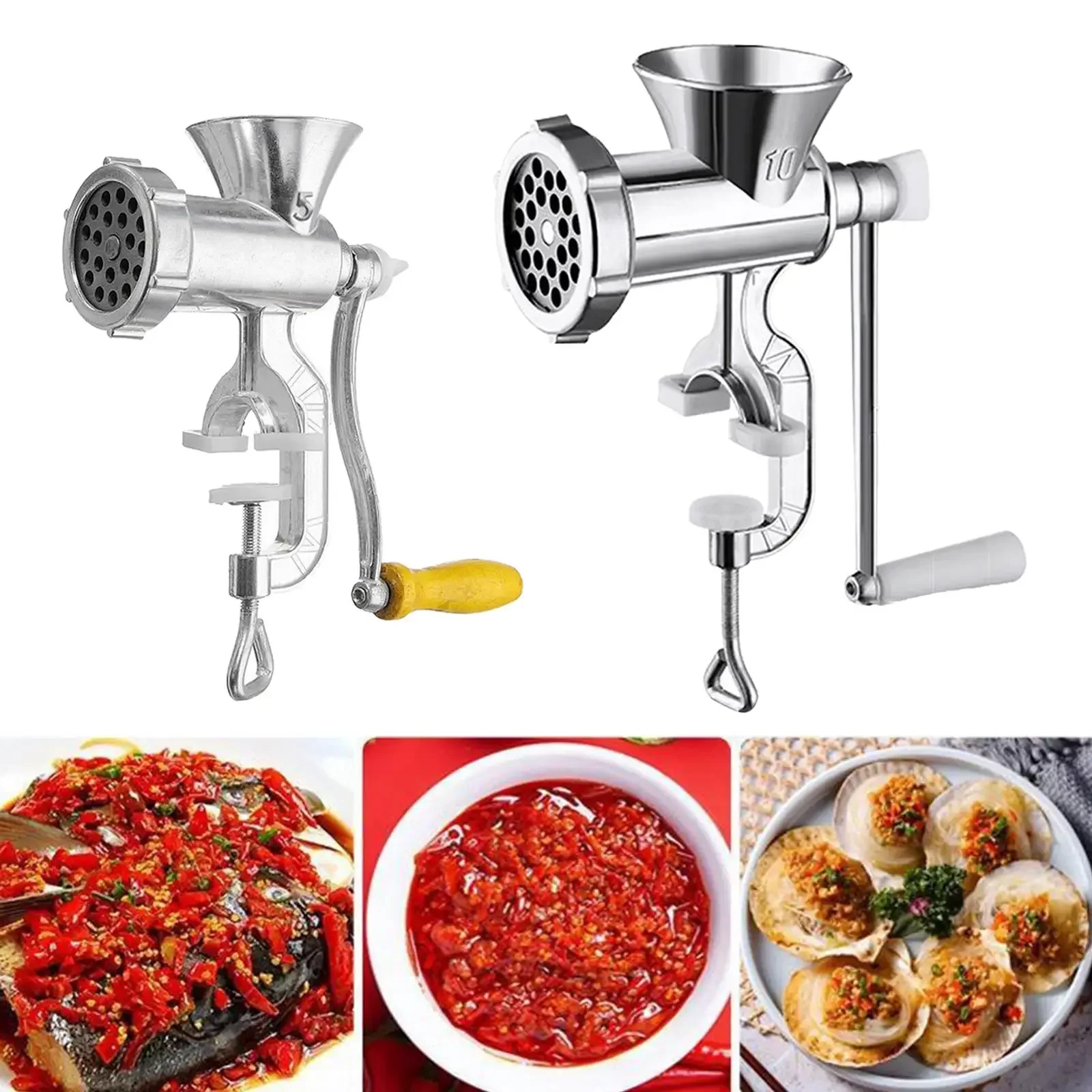 Picadora manual de mesa para cocina, herramienta doméstica, molinillo de carne de acero inoxidable para carne, ternera, pollo, pimienta, especias, molinillo de verduras