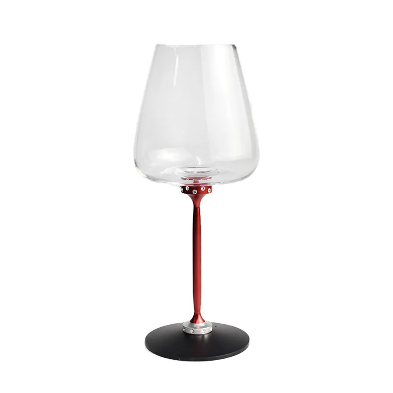 

Crystal glass red wine glass, red bow tie red rod creative personality light luxury gyro wine glass