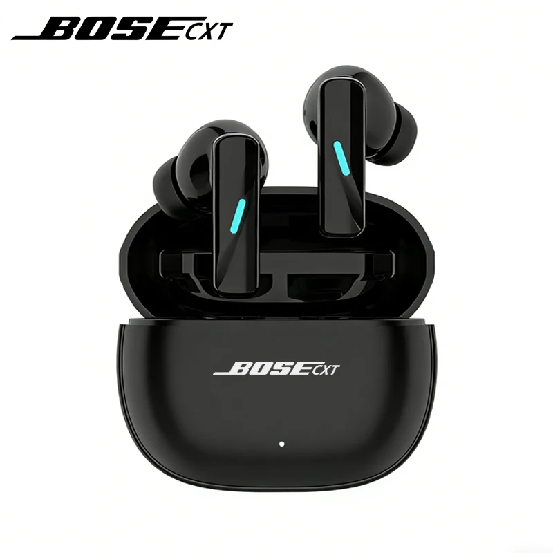 Bosecxt – écouteurs intra-auriculaires sans fil Bluetooth, réduction du bruit, couvercle coulissant, casque d'écoute pour sport et jeux, avec micro