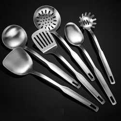 6/7Pcs Stainless Steel Cooking Tools Set, Non-stick Kitchen Utensils - Turner Soup Ladle Strainer Pasta Server Spoon