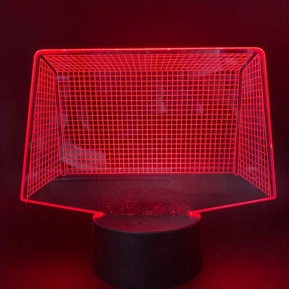 Creative 3D Night Light Football Soccer Net Atmosphere Desk Lamp with Remote Control，Bedroom, Office Decoration, Christmas Gift