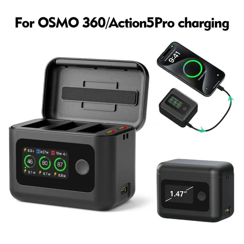 

DJI OSMO 360 Battery Charger Charging Box with Portable Storage Case