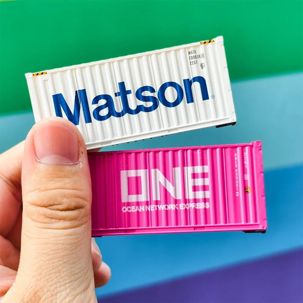 Mini conteneur d'expédition réaliste de calibre HO de 20 pieds, modèle de conteneur 1:87, accessoires de Train, fournitures de Diorama, Collection de modèles de camion