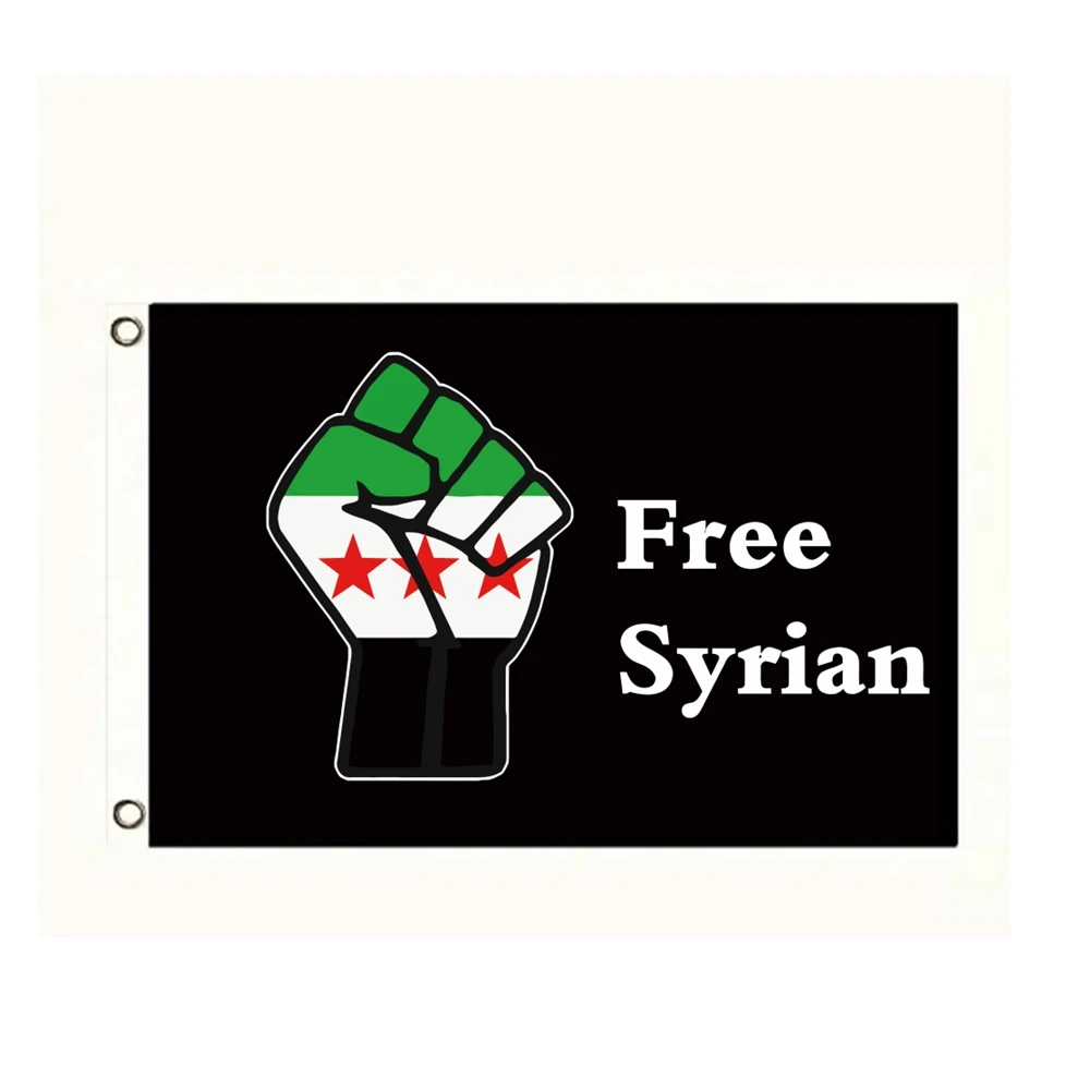

Freedom Fist Banner with Old Syrian Flag Design - A Symbol of Hope and Solidarity Outdoor Decoration 90x150cm Polyester