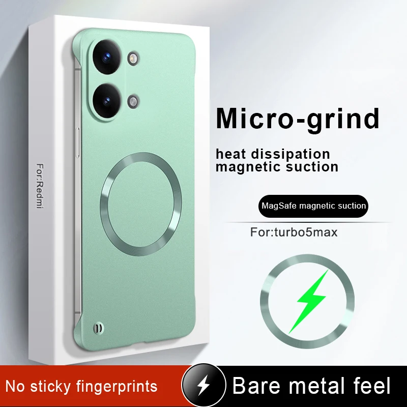 Mattierte Magnetische Modische Handyhüllen für Xiaomi Poco X8 Pro Max X7 X6 Pro 5G Harte PC Dünne Original Luxus Rahmenlose Stoßfänger-Abdeckung