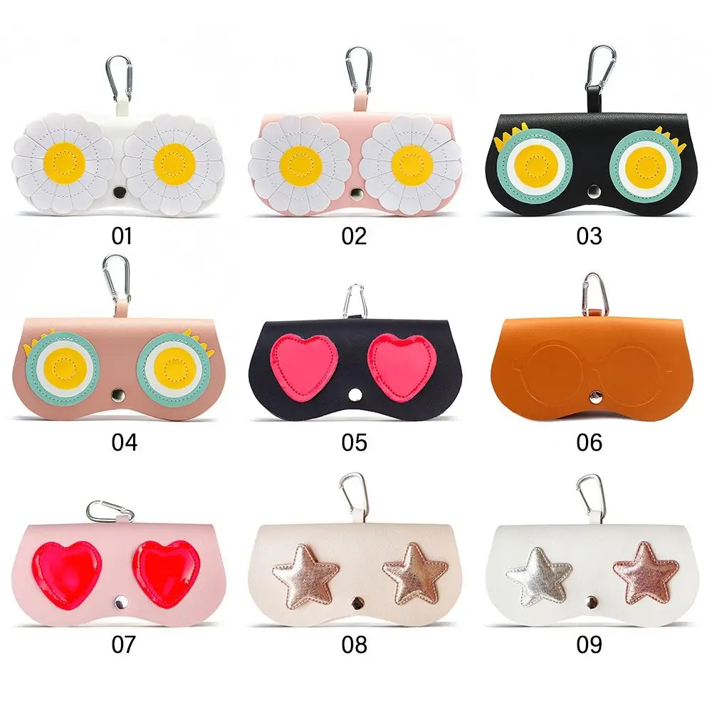 INS Cartoon Women Portable Sun Glasses Bag Eye Glasses Box custodia per occhiali in pelle PU Cute occhiali da sole borse di protezione