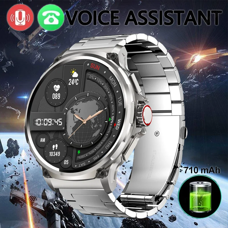 For Huawei Xiaomi Sports Track Smart Watch Men 1.85-Inch Ultra AMOLED Screen 710Mah Battery Bluetooth Call Smartwatch Waterproof