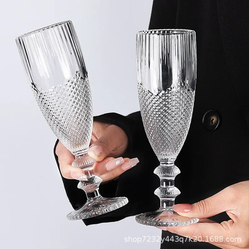 2pcs Glass goblet with high value ins wine juice drink wine champagne glass slightly sparkling cocktail
