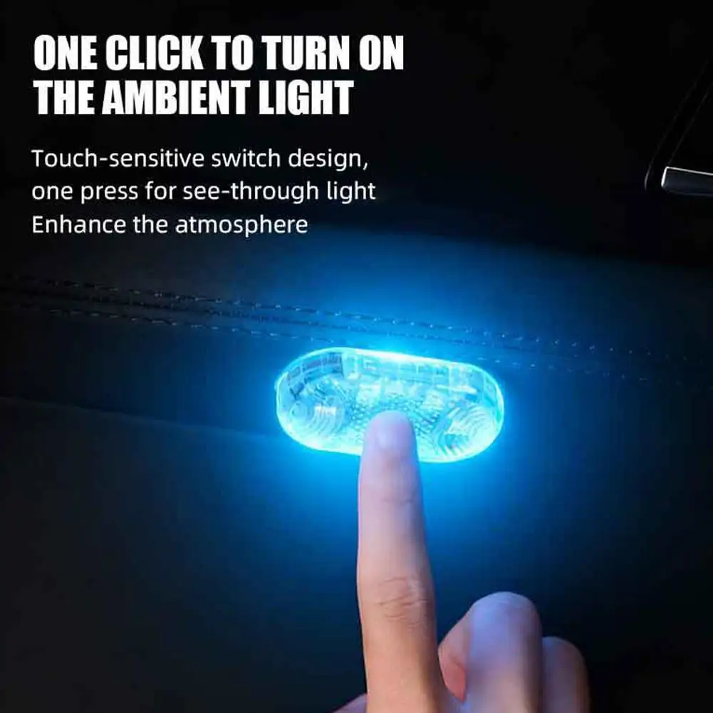 Mini carro luz de toque teto do carro led luz ambiente noite lâmpada leitura pé luz carregamento usb decoração interior lâmpada
