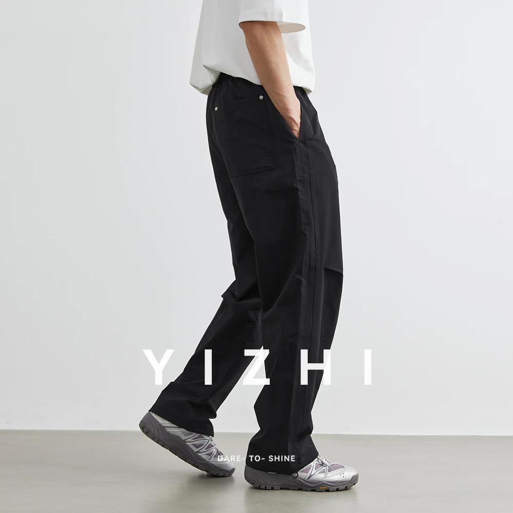 Fashion Men's Outdoor Workwear Trousers 2025 Summer New Thin Loose Sports Casual Pants Breathable Comfortable Elastic Waist Men