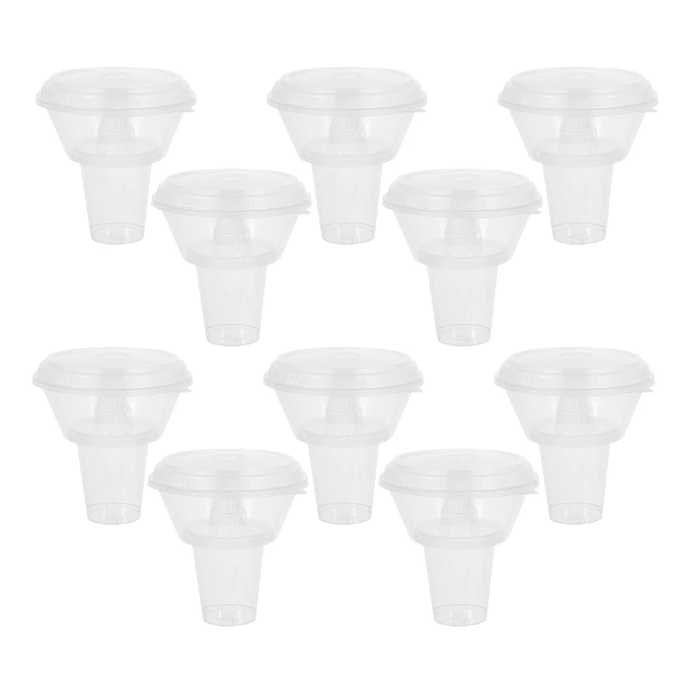 

10 set Holder Food Bowl Lid Popcorn Fries Chicken Portable Cup Set Pp Material Durable Convenient Disposable Party