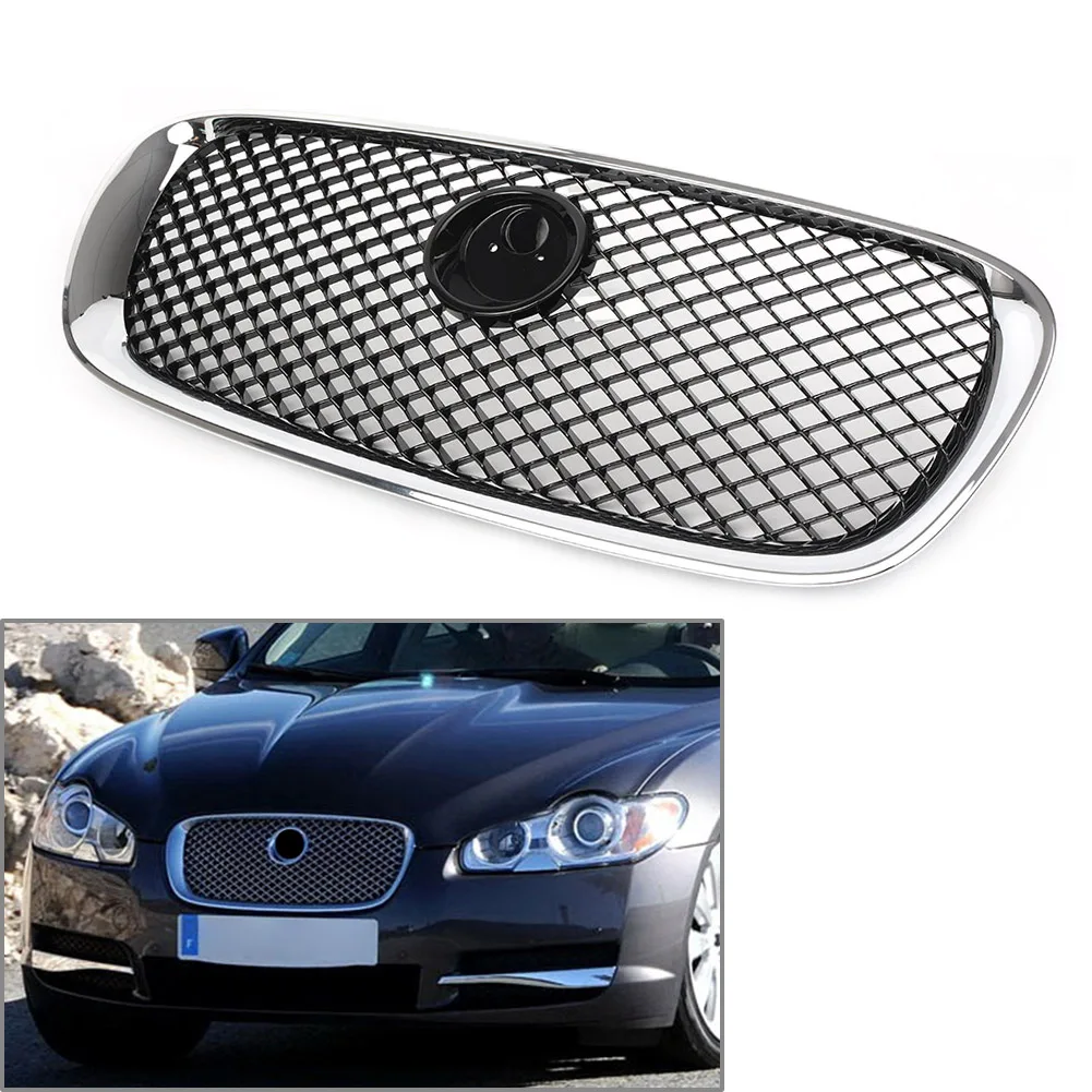 

Car Front Bumper Grille Radiator Upper Mesh Grill for Jaguar X250 XF XFR XFRS 2008–2011 Racing Grille Radiator Cover