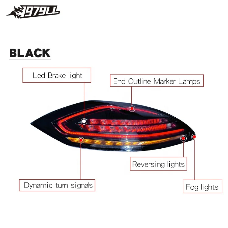 [1979LL] Hochwertiges Auto-Rücklicht 2009–2013 970.1 Rückleuchten, Upgrade auf 2016 Style LED-Rücklichter für Porsche Panamera 970