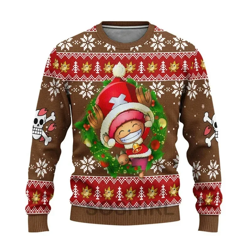 

Hip Hop Streetwear Men's Charlotte Linlin Anime 3D Fashion Christmas Sweater Pullover Funny Ugly Christmas Wool Sweatshirt