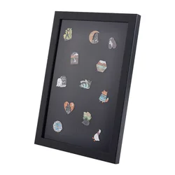 1 pc Pin Display Case Medal Display Frame Wood Picture Frame Cabinet Brooch Collection Display Case Military Medal Display Case
