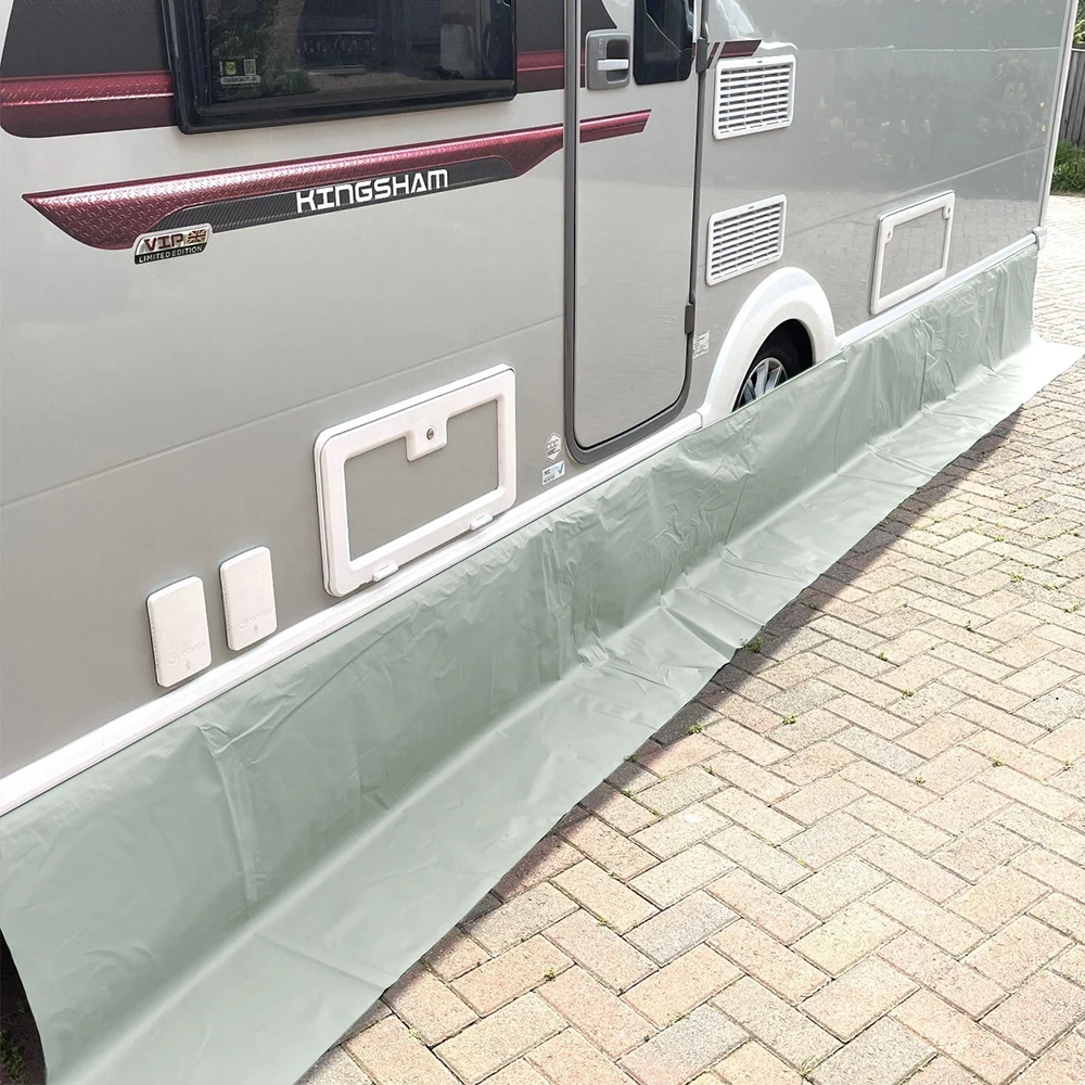 Per camper/camper campeggio esterno antivento accessorio antipolvere tenda da sole per camper gonna antivento