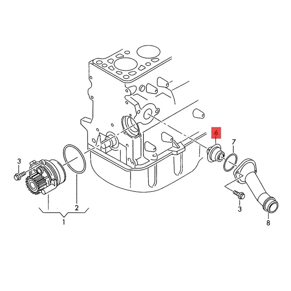 050121113H 82 Degrees Engine Coolant Thermostat Control Sensor with O-ring Kit for VW Golf Bora Passat Polo Octavia 050121113C