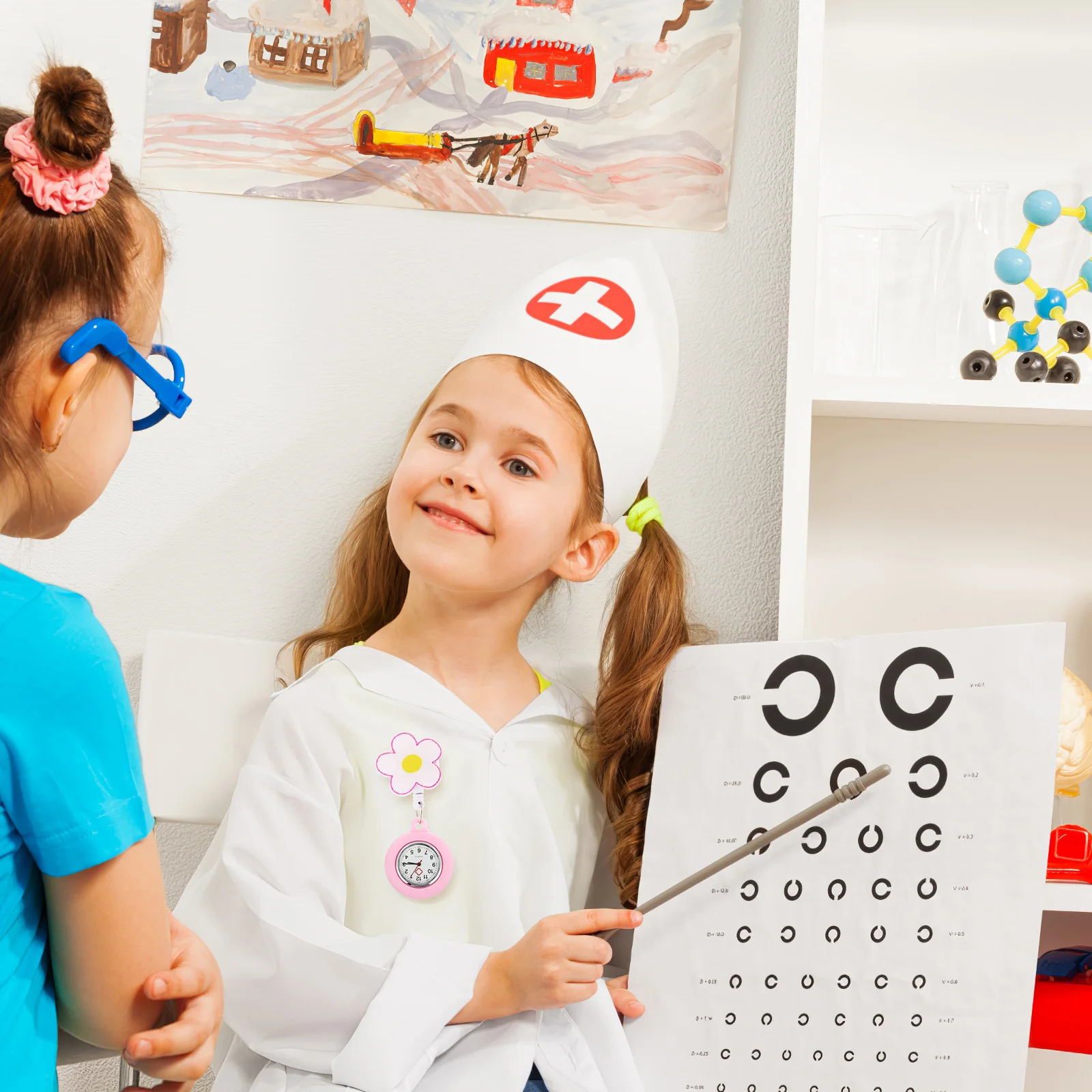 ساعة ممرضة صغيرة محمولة بتفاصيل رائعة وجيب تلسكوبي معلق هدية رائعة للأصدقاء والعائلات ساعة ممرضة تلسكوبية