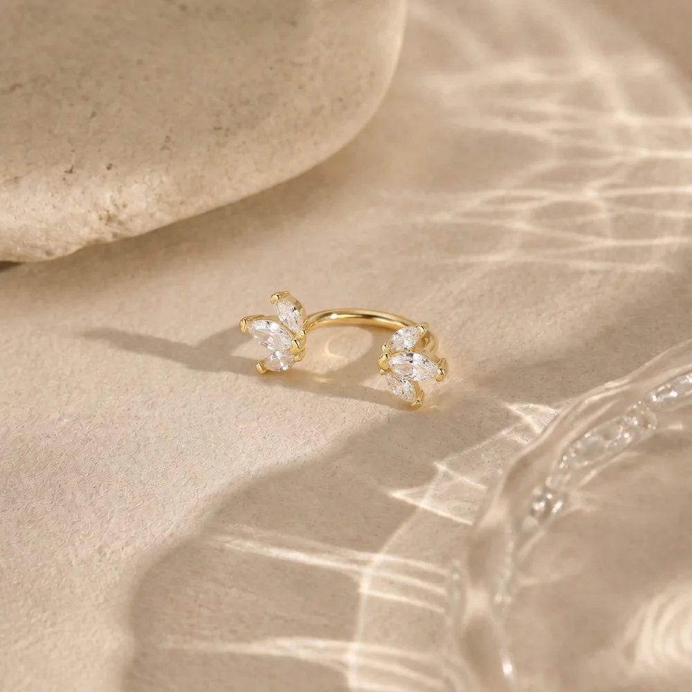 AIDE 925 Sterling Silber Pferdeaugen-Kronen U-förmige Ohrringe für Frauen Knorpelpiercing Ohrknochenring Nasenring Schmuck Geschenke – Detail 31