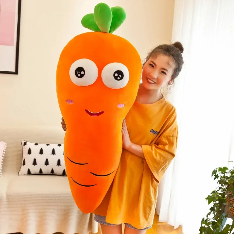 [Funny] 100cm Very cute soft expression radish carrot Stuffed plush toy Hold pillow Home Decoration Girl Birthday Gift