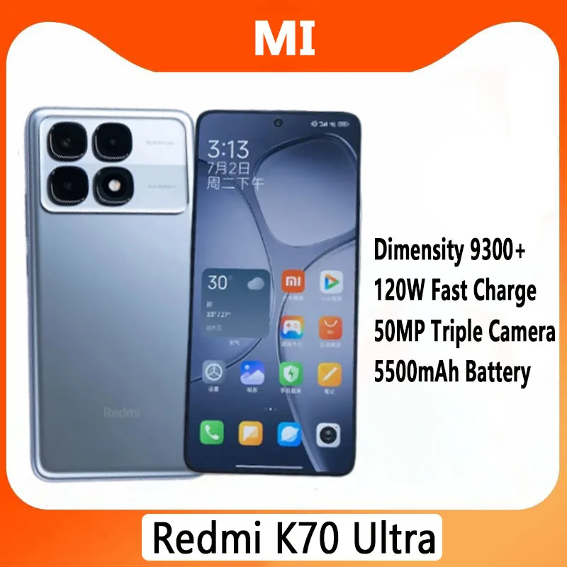 Original Xiaomi Redmi K70 Ultra Smartphone Dimensity 9300+ 120W 5500mAh ultra-long battery life