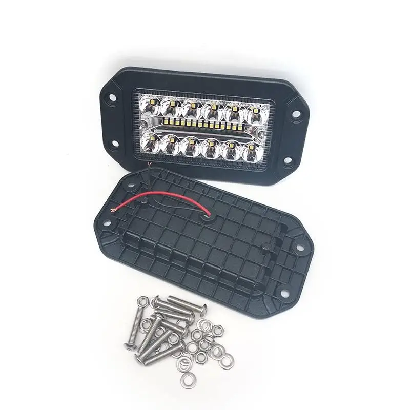 2Pcs 6 Inch Flush Mount LED Work Light Pods Spot Flood Beam Driving Lamp 12V 78W