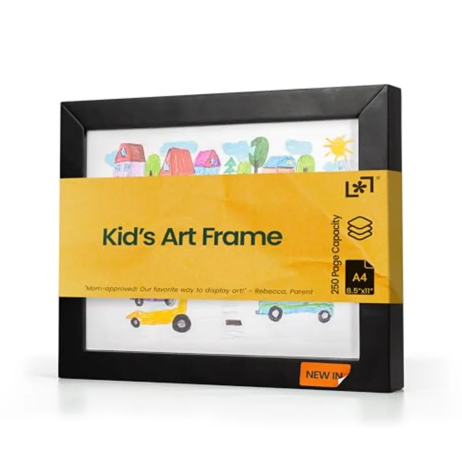 

Магнитная рамка для картин 8.5x11 с откидной крышкой, из натурального дерева, для демонстрации и хранения произведений искусства, без ремней, сменная рамка, вмещает 250 рисунков, Freesta