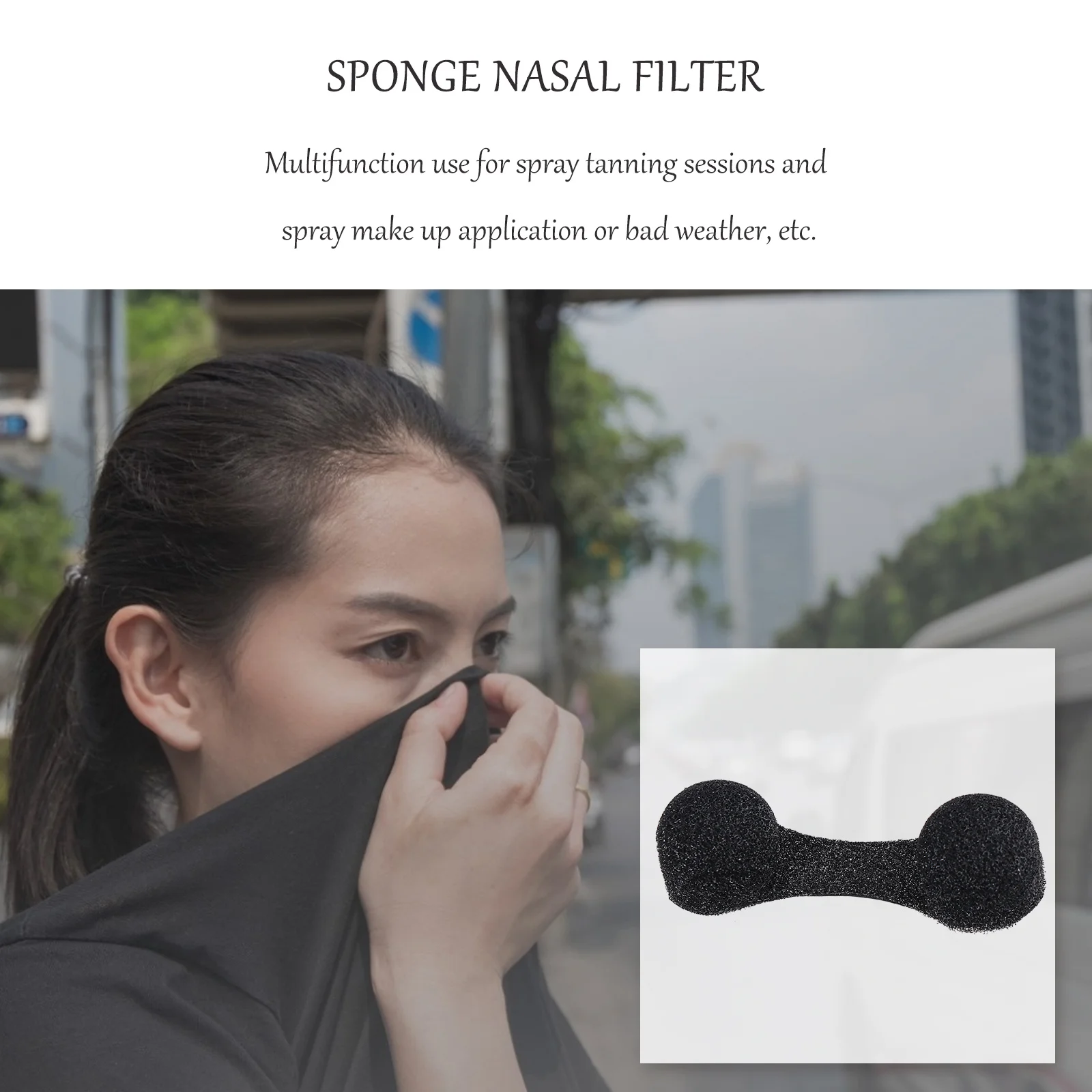 

50Pcs Dustproof Nose Filter Plugs Comfortable Sponge Material Suitable for Smog Dust Storm Spray Tanning Airbrush