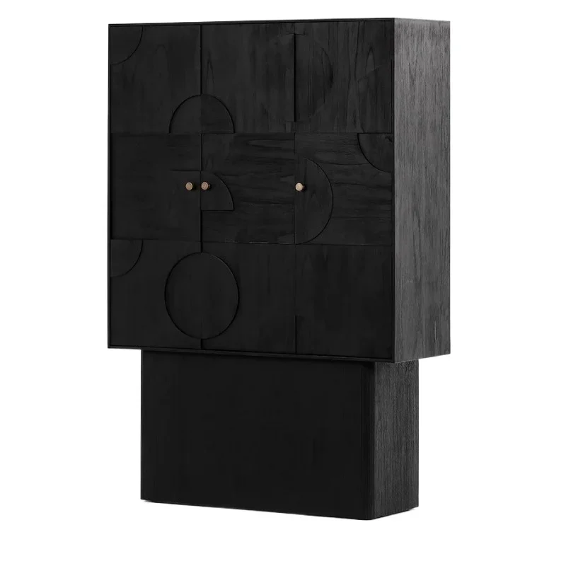 

Nordic expression South East Asia vacation wind wabi sabi PALO carved double door vertical cabinet