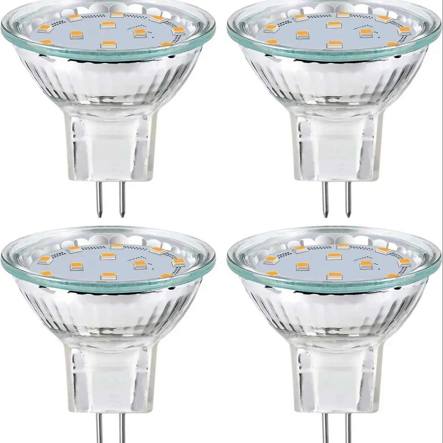 

4-Piece 2W MR11 GU4.0 LED Light Bulbs 12V 24V 36V G4 GU4 GZ4 Bi-Pin Base LED Spotlight Lamp 20W Halogen Bulbs Equivalent