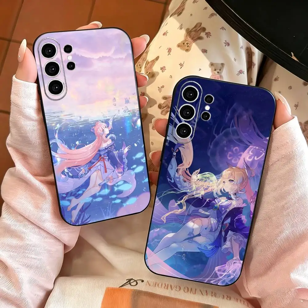 Genshin Impact Kokomi Gift Phone Case For Samsung S26,S25,S24,S23,S22,S21,S30,Ultra,Plus,Fe,Soft Silicone Black Cover
