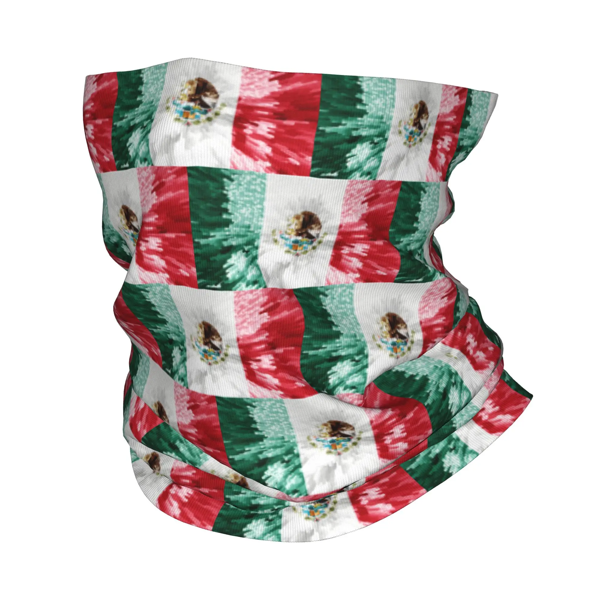 

Custom Mexico Flag Bandana Neck Warmer Women Men Winter Ski Hiking Scarf Gaiter Face Cover